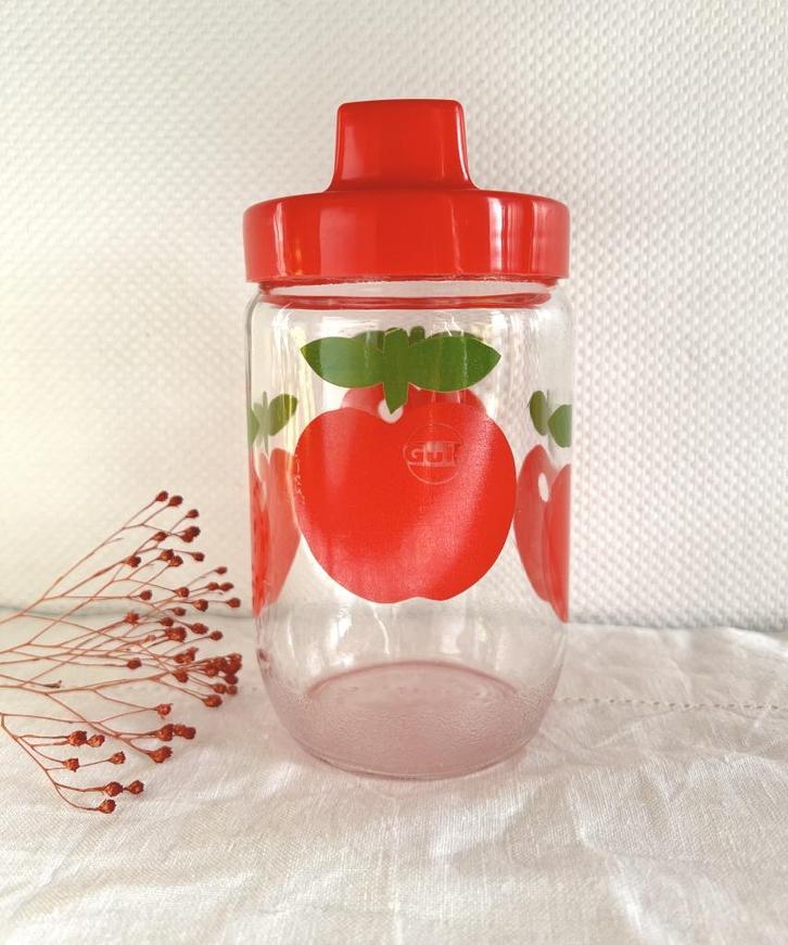 Pot décoré de pommes avec couvercle à visser Gulf, Huis en Inrichting, Keuken | Keukenbenodigdheden, Gebruikt, Ophalen of Verzenden