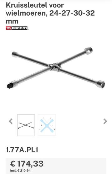 Clé cruciforme Facom pour écrous de roue, 24-27-30-32 mm, Enlèvement ou Envoi, Comme neuf