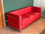 LC2 3 stoelen rood, Huis en Inrichting, Zetels | Zetels, 150 tot 200 cm, Rechte bank, Gebruikt, Metaal