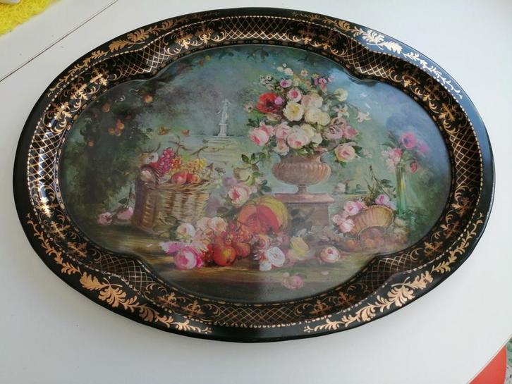 Engels dienblad, vintage, in perfecte staat, Huis en Inrichting, Woonaccessoires | Dienbladen, Zo goed als nieuw, Metaal, Ovaal