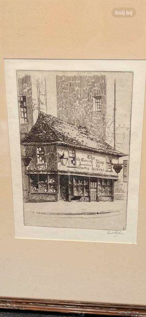 Ets van Cecil Forbes - Charles Dickens, Antiek en Kunst, Kunst | Etsen en Gravures, Ophalen