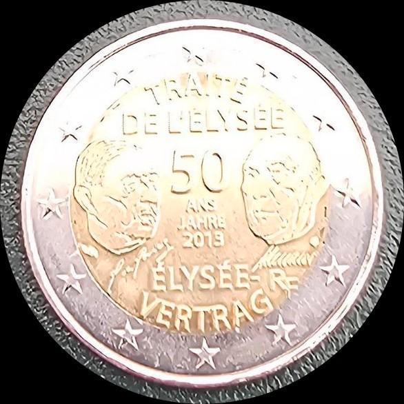 2 euro herdenkingsmunt 50 j elysée verdrag frankrijk 2013, Postzegels en Munten, Munten | Europa | Euromunten, Losse munt, 2 euro