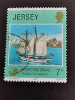 Jersey 1980 - Operation Drake rond de wereld - zeilboot, Ophalen of Verzenden, Gestempeld