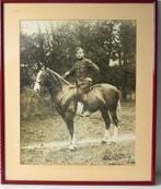 Très grand cadre avec photo ancienne cavalier militaire-1926, Collections, Objets militaires | Général, Photo ou Poster, Armée de terre