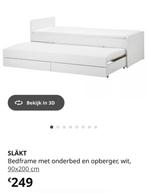 Eenpersoonsbed met logeerbed IKEA Släkt, Huis en Inrichting, Ophalen, Gebruikt, Eenpersoons, Wit