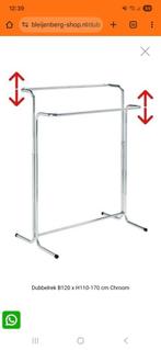 Dubbel heavy duty kledingrek chrome, Ophalen