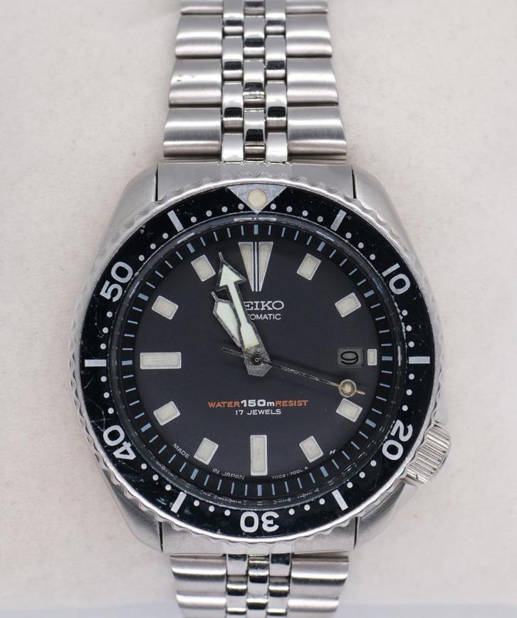 Seiko "Scuba Diver" Pre-SKX 7002-7001 + Bracelet Caoutchouc, Handtassen en Accessoires, Overige Accessoires, Gebruikt, Ophalen of Verzenden