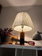 Lamp - hout met leer - deens design, Ophalen, Zo goed als nieuw, Hout