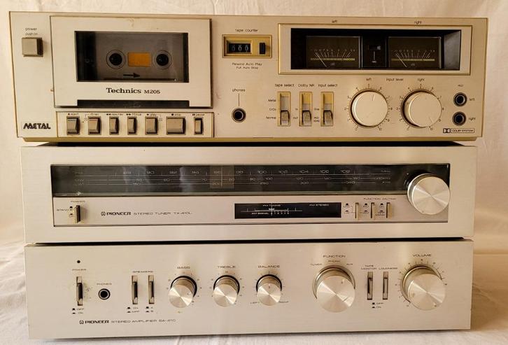 Pioneer SA-410 + TX-410L + CS-343 + Technics RS-M205, TV, Hi-fi & Vidéo, Chaîne Hi-fi, Utilisé, Deck cassettes ou Lecteur-enregistreur de cassettes