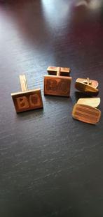 4 Boutons de manchettes en or 18k, Bijoux, Sacs & Beauté, Boutons de manchette, Comme neuf, Or, Enlèvement ou Envoi, Doré