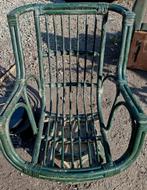 Grand Fauteuil de Jardin,Rotatif,Vintage, Rotin et Bambou, Ophalen, Gebruikt, Rotan