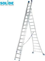 Solide 3 delig 3x14, Ophalen, Gebruikt, Ladder, Opvouwbaar of Inschuifbaar