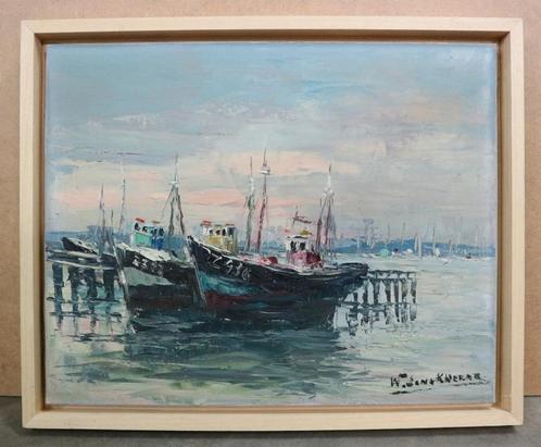 Walter JONCKHEERE, inde haven van Zeebrugge, Antiek en Kunst, Kunst | Schilderijen | Klassiek, Ophalen of Verzenden
