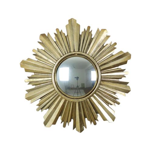 Gouden Zonnespiegel Sunburst Butler Convex Spiegel 37cm, Antiek en Kunst, Antiek | Spiegels, Minder dan 50 cm, Minder dan 100 cm