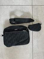 Dior Saddle Crossbody Tas – Zwart Oblique Canvas, Verzenden, Zo goed als nieuw, Zwart