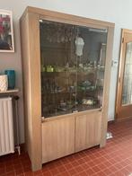 Moderne vitrinekast hout met glas, Ophalen, Glas, 150 tot 200 cm, 150 tot 200 cm