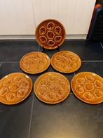 Set van 6 vintage Franse oesterborden met reliëf 3D, Verzenden