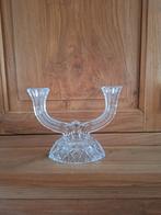 Kandelaar voor 2 tafelkaarsen in Pools kristal, Enlèvement, Cristal