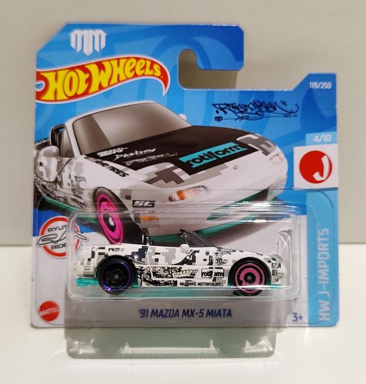 Hot Wheels ´91 Mazda MX-5 Miata Mad Mike Motorsport (2022), Hobby en Vrije tijd, Modelauto's | Overige schalen, Ophalen of Verzenden