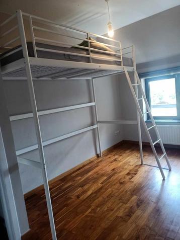 Lit mezzanine IKEA blanc avec échelle, Enlèvement, Comme neuf, Lit mezzanine