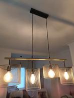 Hanglamp eikenhout/metaal inclusief lampen, Enlèvement ou Envoi, Utilisé, Tijdloos, Métal