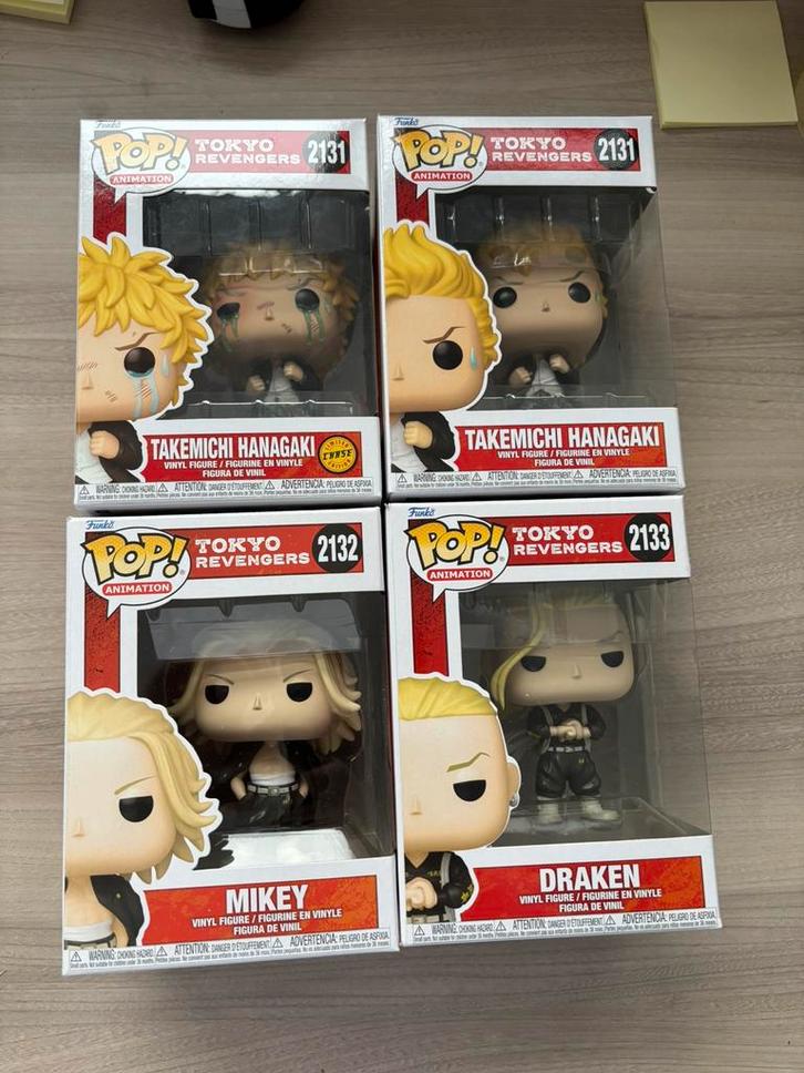 Funko Pop Tokyo Revengers set 2131 2132 2133 hanagaki, mikey, Verzamelen, Poppetjes en Figuurtjes, Zo goed als nieuw, Ophalen of Verzenden