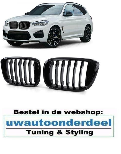 Grill Nieren Glans Zwart Enkel Spijl Voor Bmw X3 G01 X4 G02, Auto diversen, Tuning en Styling, Verzenden