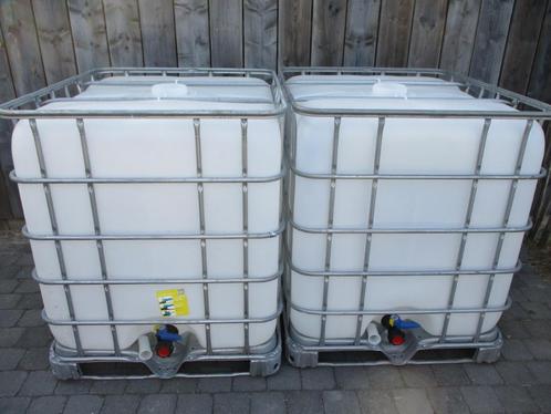 ibc containers 1000 op Galvanisè pall 100% zuiver van voedin, Jardin & Terrasse, Barils de pluie, Comme neuf, Métal, Avec robinet