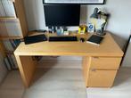 Bureau IKEA  MALM imitation hêtre 140x65x73. ### 25,00€ ###, Enlèvement, Utilisé, Bureau