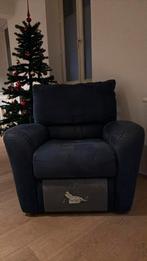 Fauteuil éénzit Natuzzi donkerblauw, Huis en Inrichting, Fauteuils, Ophalen, Gebruikt