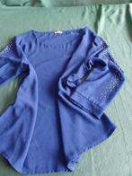 Nachtblauwe tuniek met zilveren StrassM48 Daniella, Kleding | Dames, Grote Maten, Blouse of Tuniek, Zo goed als nieuw, Daniella