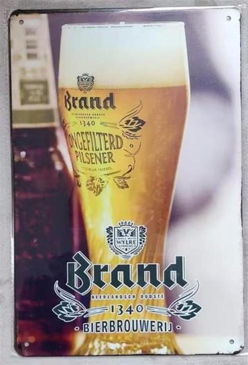 BRAND BIER | Metalen Wandbord Reclamebord cafe pub, Collections, Cinéma & Télévision, Neuf, Envoi