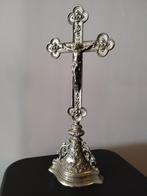 Frans metalen kruis met Christus in Rococo stijl - 1900, Antiek en Kunst, Ophalen of Verzenden