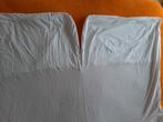 Très beau drap blanc 100% coton de qualité avec tête de lit, Comme neuf, Deux personnes, Drap-housse ou Taie d'oreiller, Enlèvement ou Envoi