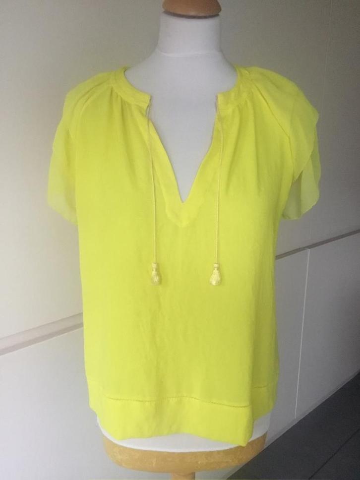 Marccain,Marc Cain geel bloesje maat 2 (36/38), Kleding | Dames, Blouses en Tunieken, Zo goed als nieuw, Maat 36 (S), Geel, Ophalen of Verzenden