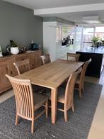 Massieve eiken tafel 90x200, Huis en Inrichting, Tafels | Eettafels, 200 cm of meer, 50 tot 100 cm, Rechthoekig, Cottage