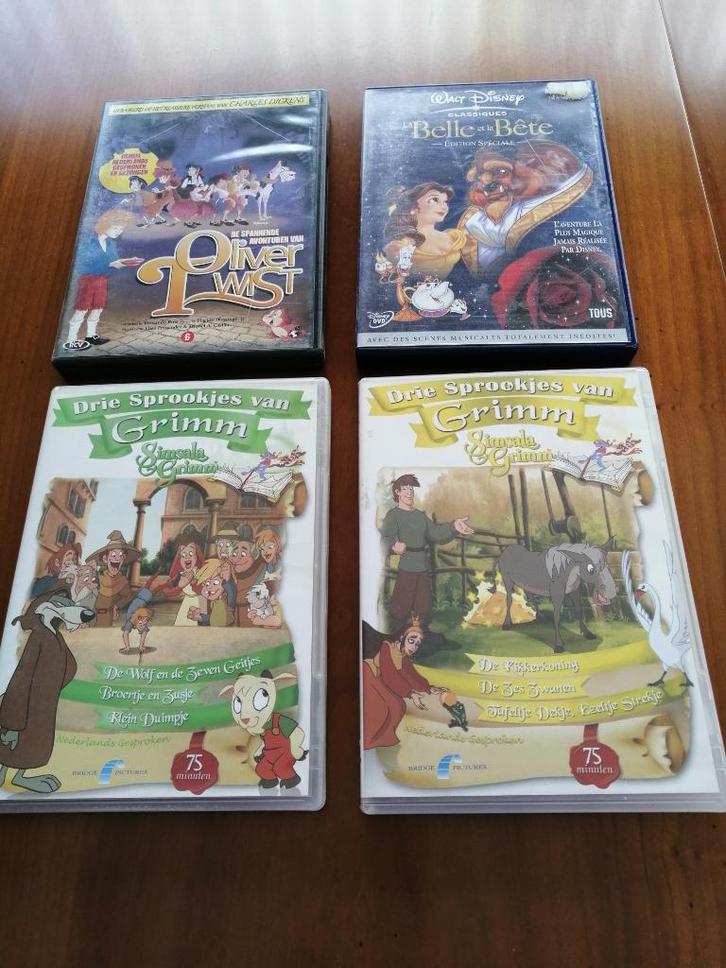 sprookjes van Grimm-Oliver Twist-Belle en het beest., Cd's en Dvd's, Dvd's | Kinderen en Jeugd, Zo goed als nieuw, Film, Overige genres