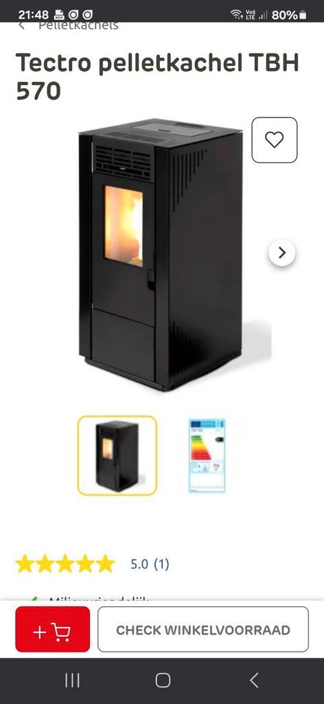 Tectro, Huis en Inrichting, Kachels, Gebruikt, Vrijstaand, Pelletkachel, Overige brandstoffen, Ophalen