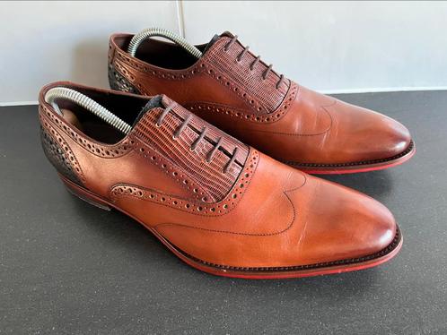 Floris van Bommel herenschoenen maat 9.5 / 43.5, Kleding | Heren, Schoenen, Zo goed als nieuw, Veterschoenen, Bruin, Ophalen of Verzenden
