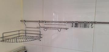 keuken ophangrail en haken, Huis en Inrichting, Ophalen, Gebruikt