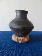Oude kookpot Ivoorkust, primitief gestookt, H 18 cm, Verzenden