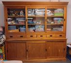 Vitrine kast Teak, Huis en Inrichting, Kasten | Vitrinekasten, Ophalen, Koloniaal / Landelijk met een tijdloze uitstraling, 200 cm of meer
