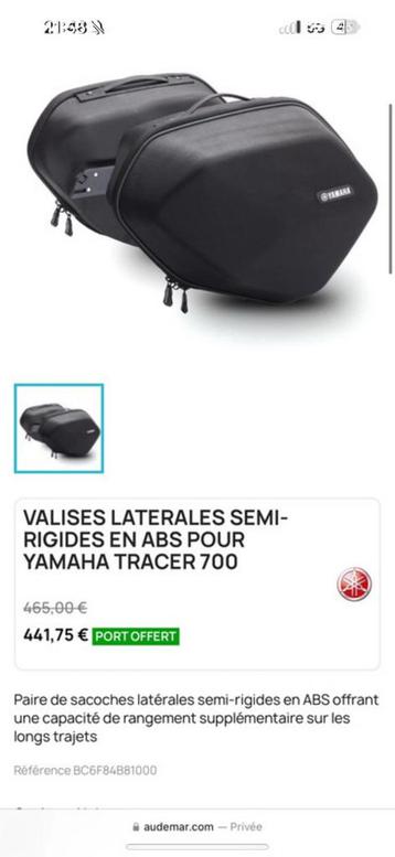 Valise laterale tracer 7 Yamaha + support neuf!!! beschikbaar voor biedingen