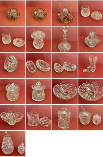 Collection : 14 pièces de cristal magnifiquement taillé