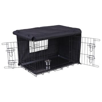 Hondenbench met hoes (zwart) - 75x45x50cm beschikbaar voor biedingen