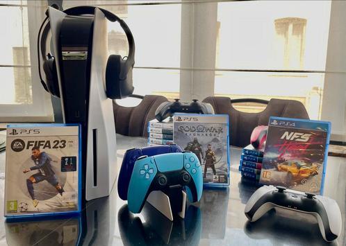 PS5 Disk Versie + Games & Accessoires, Games en Spelcomputers, Games | Sony PlayStation 5, Zo goed als nieuw, Ophalen