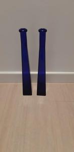 2 blauwe vaasjes 32 cm hoog, Ophalen of Verzenden, Zo goed als nieuw, Blauw