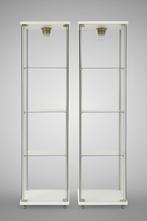 Glazen Vitrinekasten met verlichting (€170/st, 2st), Ophalen, Minder dan 50 cm, 150 tot 200 cm, 25 tot 50 cm