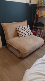Slaapzetel, zetelbed, Huis en Inrichting, Slaapkamer | Slaapbanken, 100 cm, Eenpersoons, Beige, Ophalen of Verzenden
