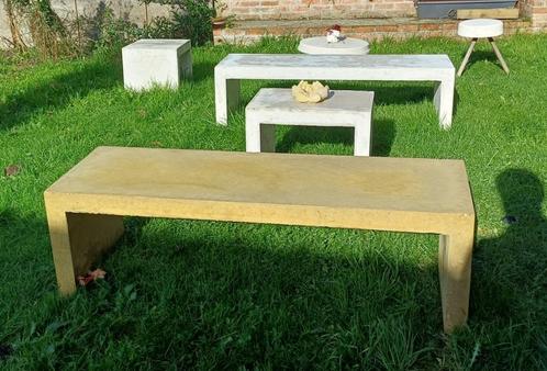 betonnen tuinbank in goudkleur, Tuin en Terras, Tuinbanken, Nieuw, Ophalen